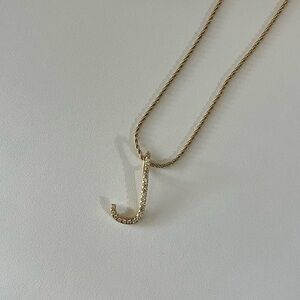 Gold Initial J Pendant Necklace
